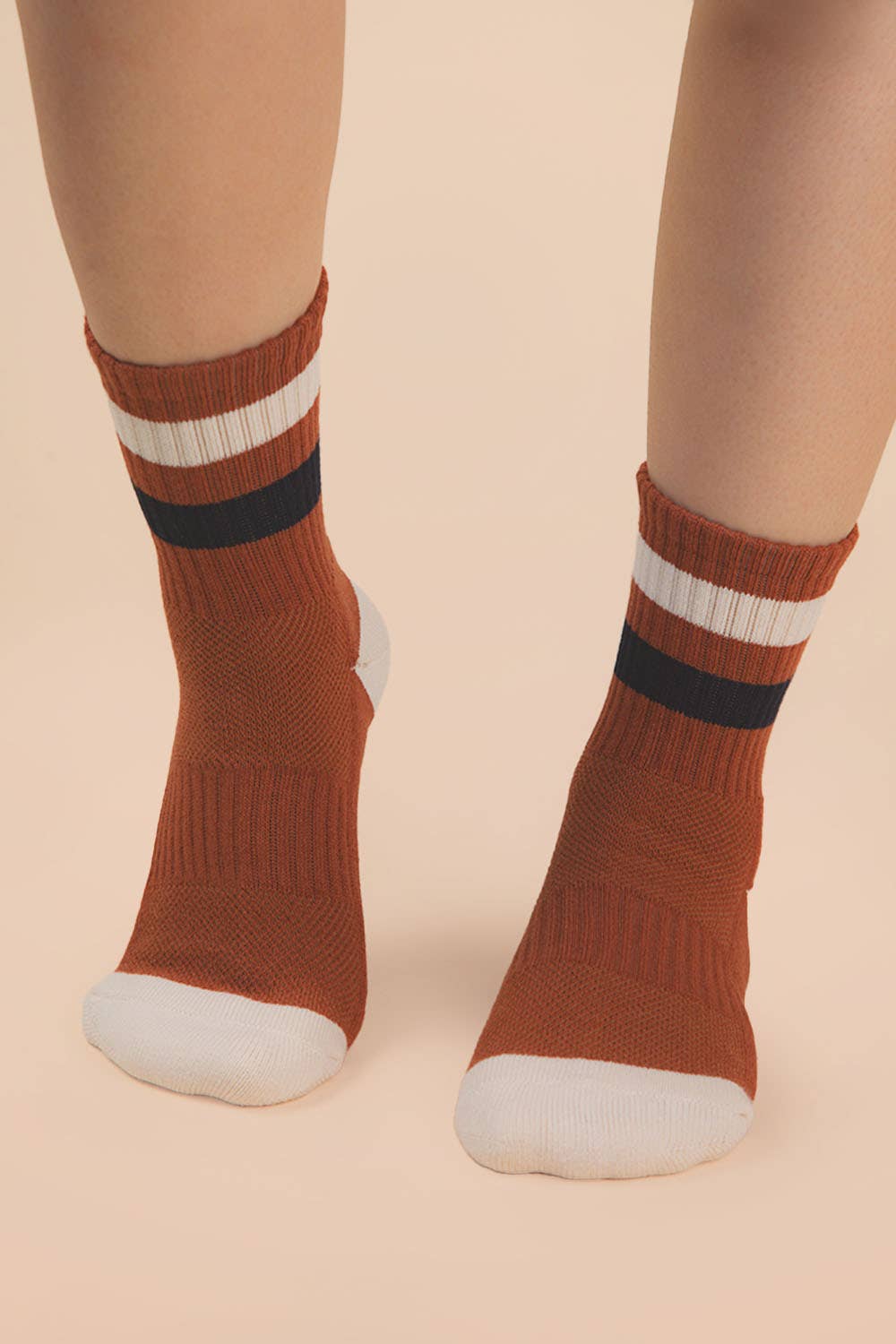 VERY J - SC10025C - Color Block Stripe Crew Socks