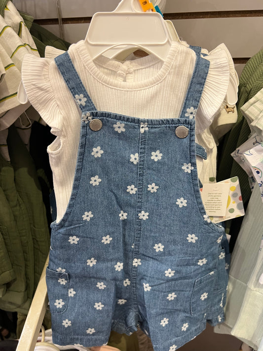 Daisy Denim Overall Set