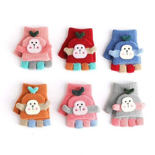 DetailCherry - Children's Cartoon Flip-Top Leak-Proof Fingerless Gloves