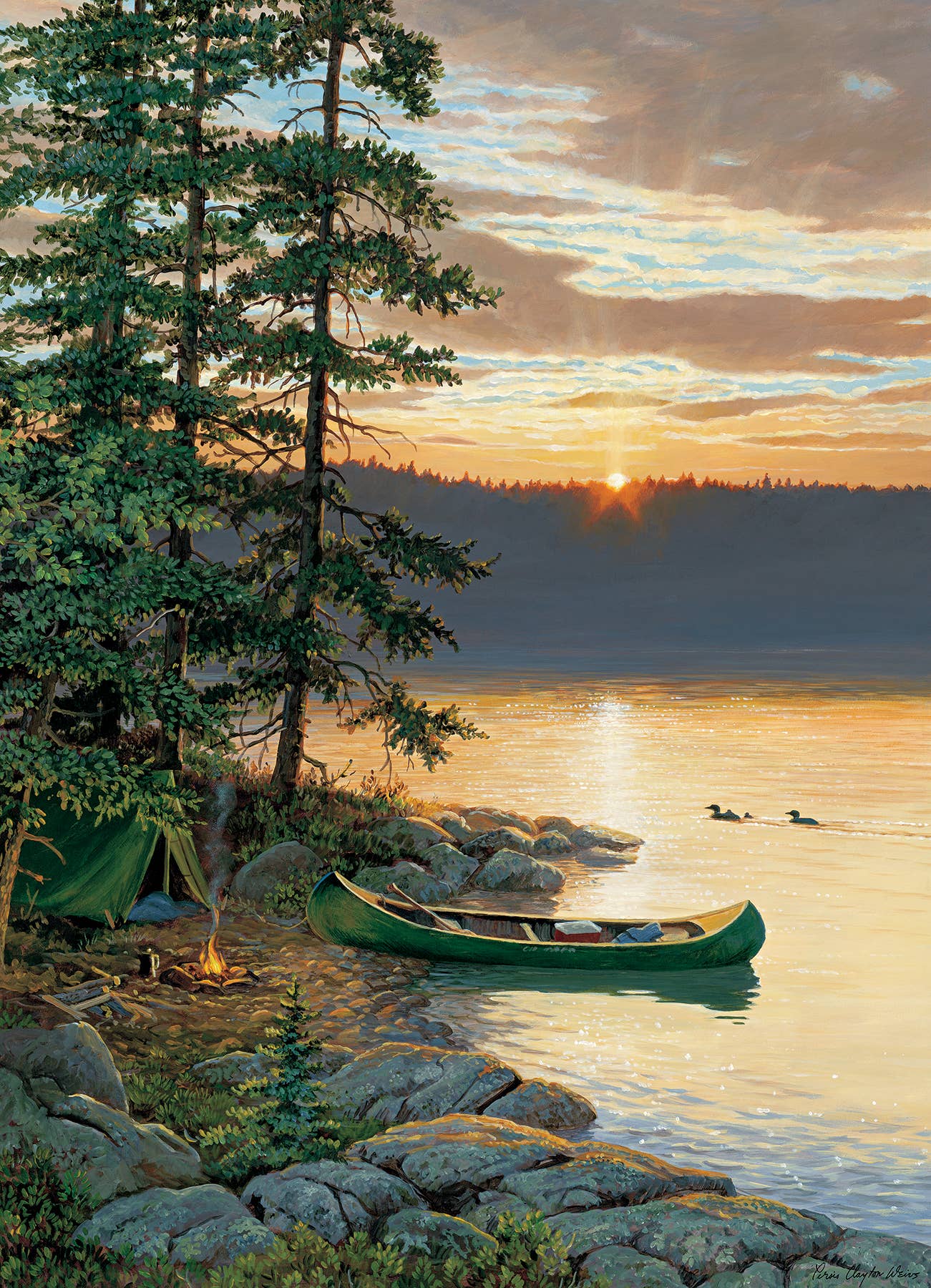 Outset Games and Cobble Hill Puzzles - Canoe Lake 500-Piece Puzzle
