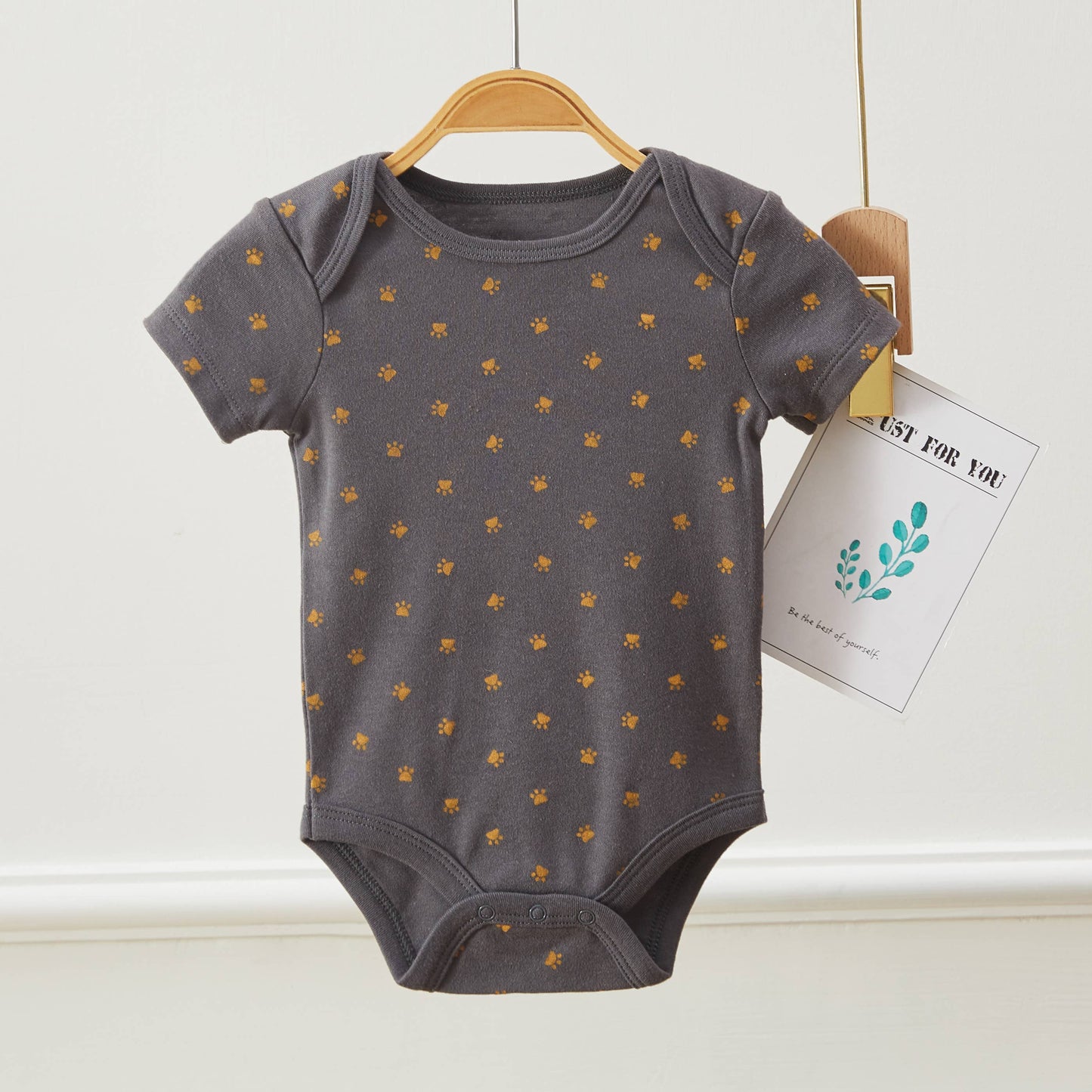 Lollipop Dreams - Pack of 3 Baby Lion Roar Pattern Bodysuits, Short Sleeves