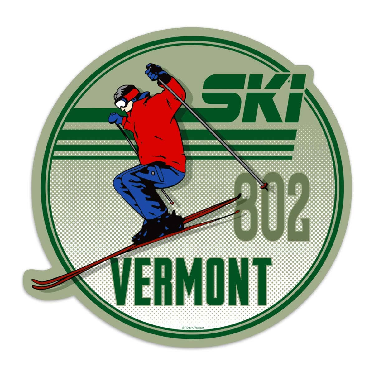 RetroPlanet - Ski Vermont Die Cut Sticker Retro Style VT Sticker