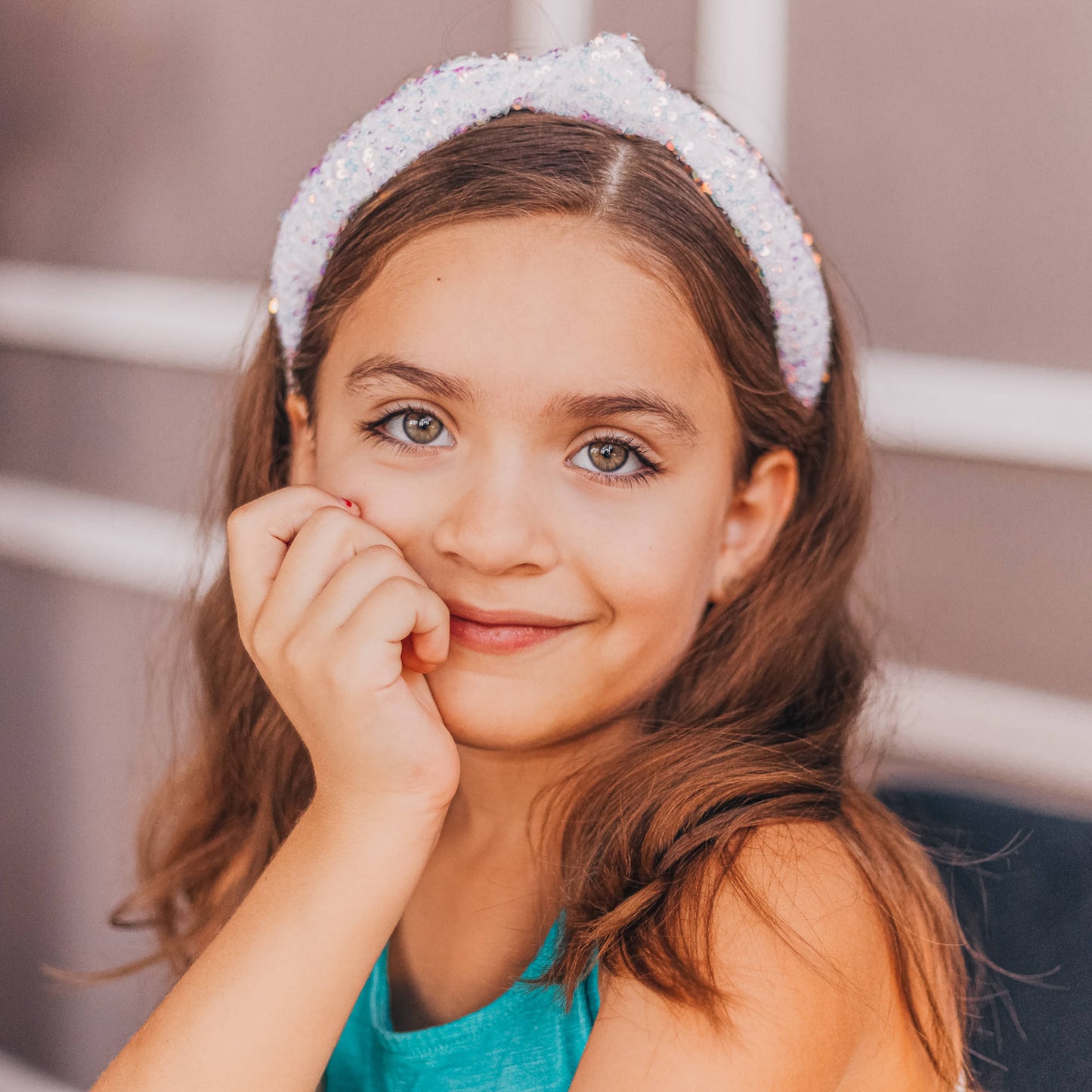Frog Sac - Kids Knot Headband - Rainbow Sequin Knotted Hair Accessories