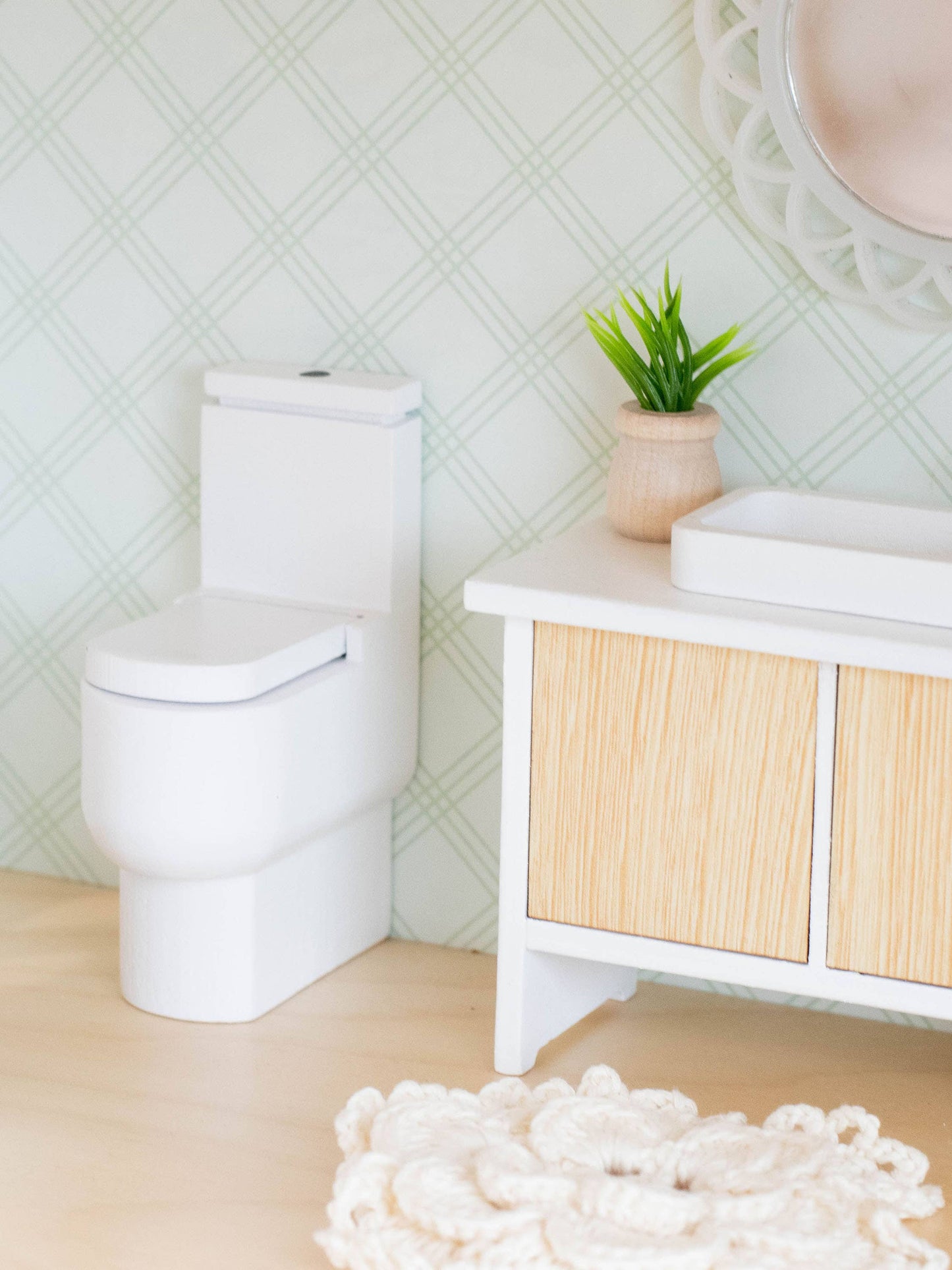 Macy Mae Dollhouse Designs - Dollhouse Toilet | White