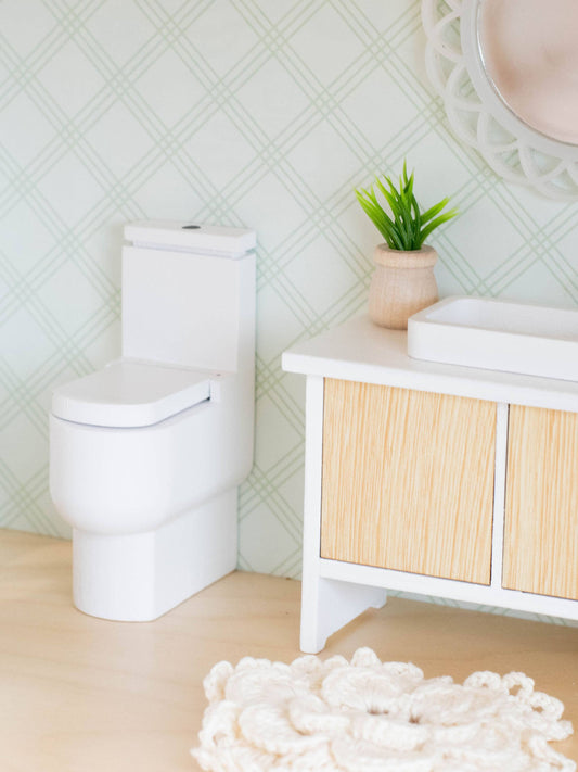 Macy Mae Dollhouse Designs - Dollhouse Toilet | White
