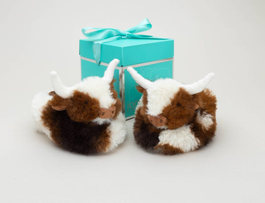 Jomanda Soft Toys & Accessories - Texas Longhorn Highland Cow Plush Baby Slippers House Shoes