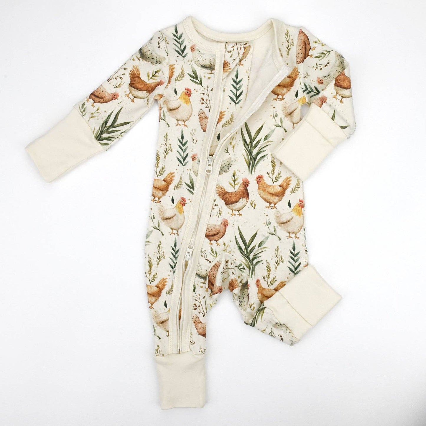 Earthy - Organic Cotton Baby Pajamas 2-Way Zip Front Zipper Sleeper, Chicory