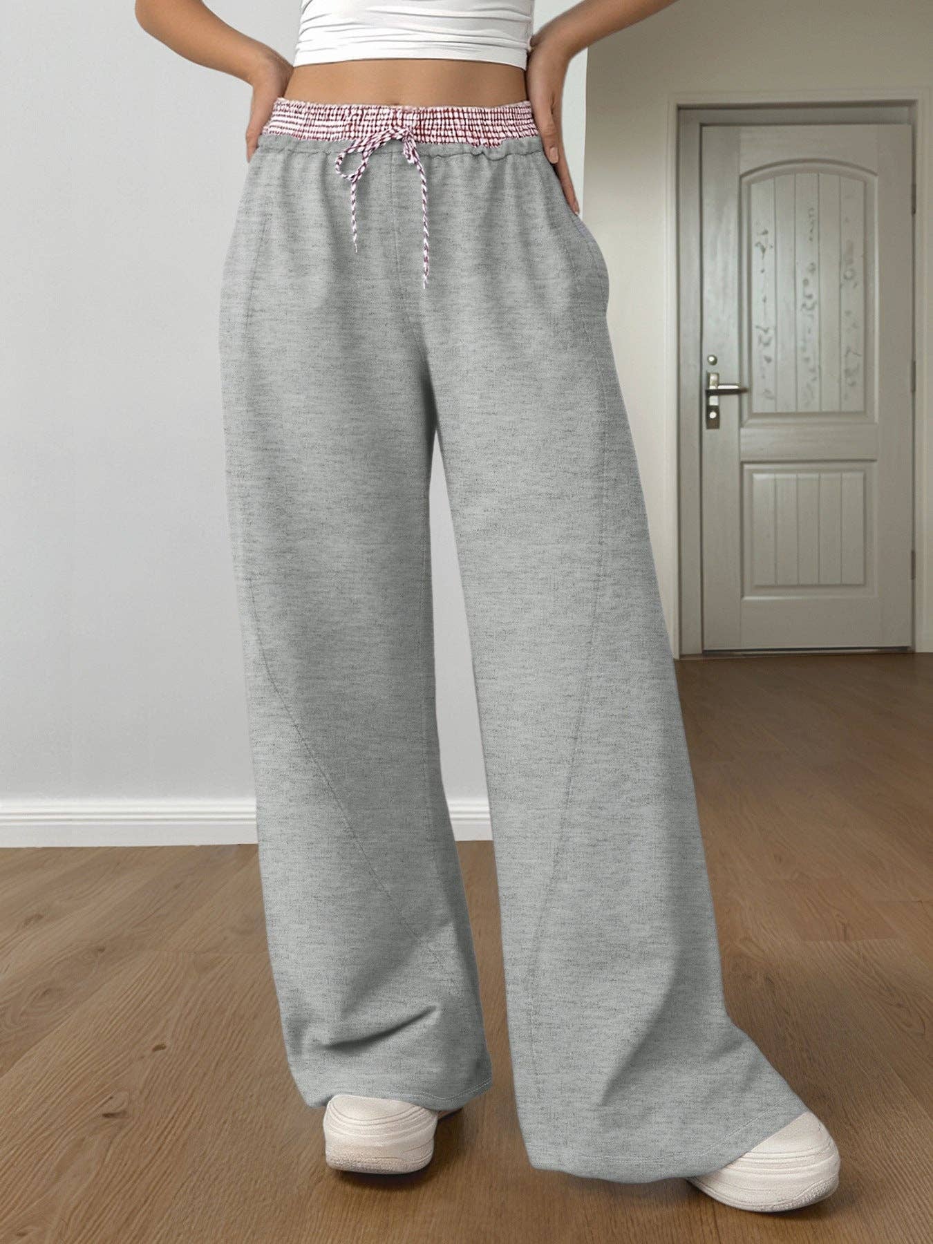 Lovesoft - TikTok Trend Color Block Wide Leg Casual Pants Women