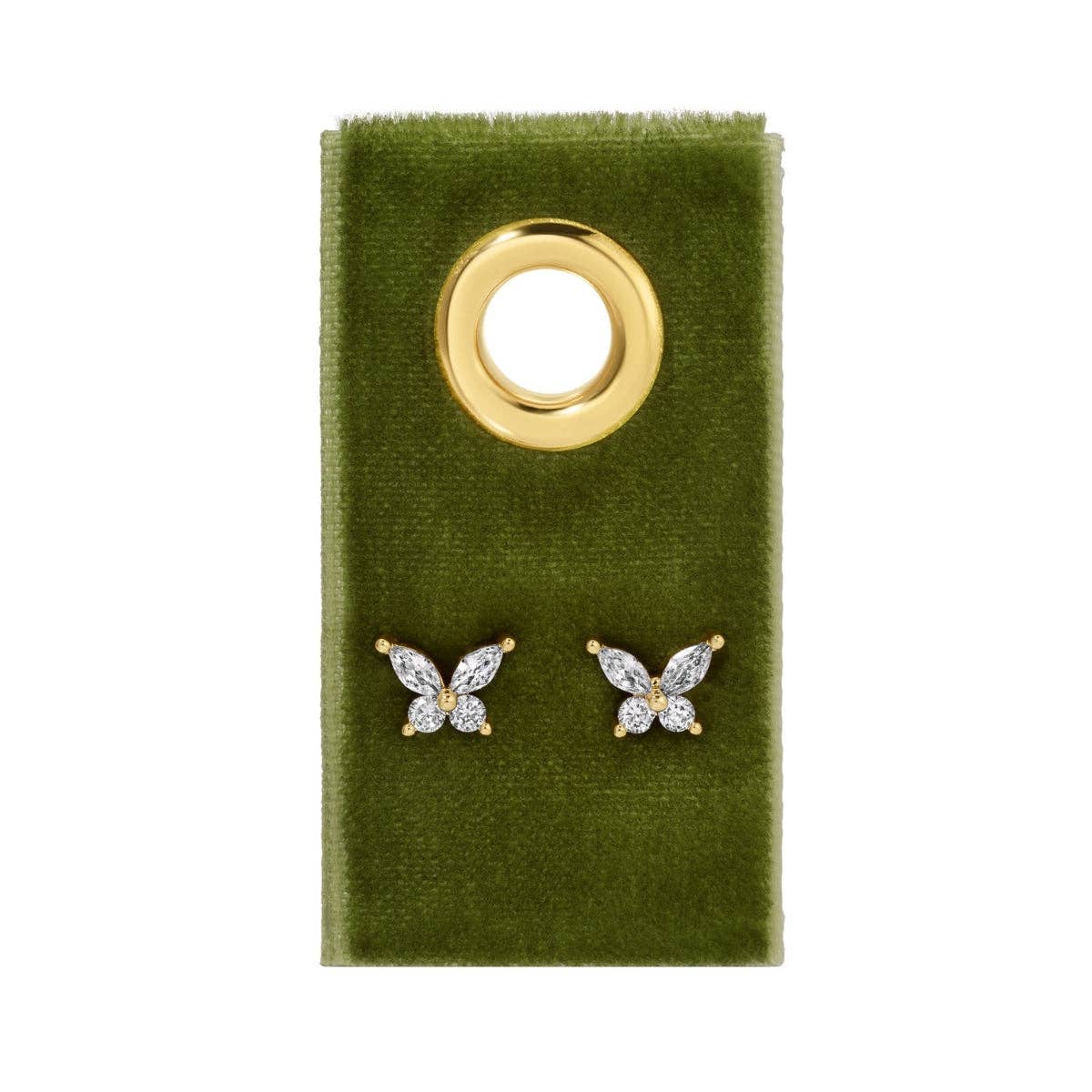 Splendid Iris - Butterfly Studs on Velvet Tag