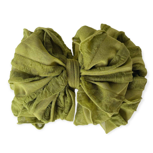 Rockin Royalty - Olive Ruffled Headband