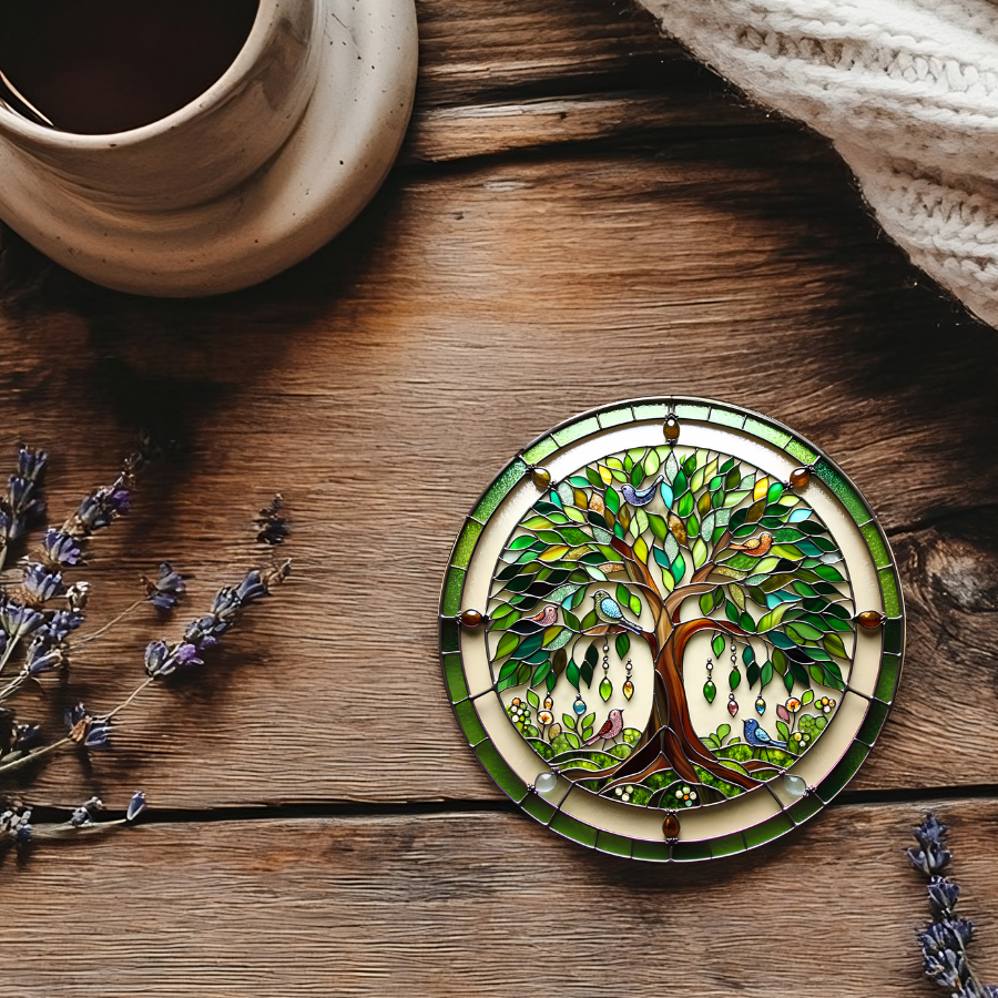 Fernville Creations - Tree of Life Coaster, Ceramic Coaster with Printed Image