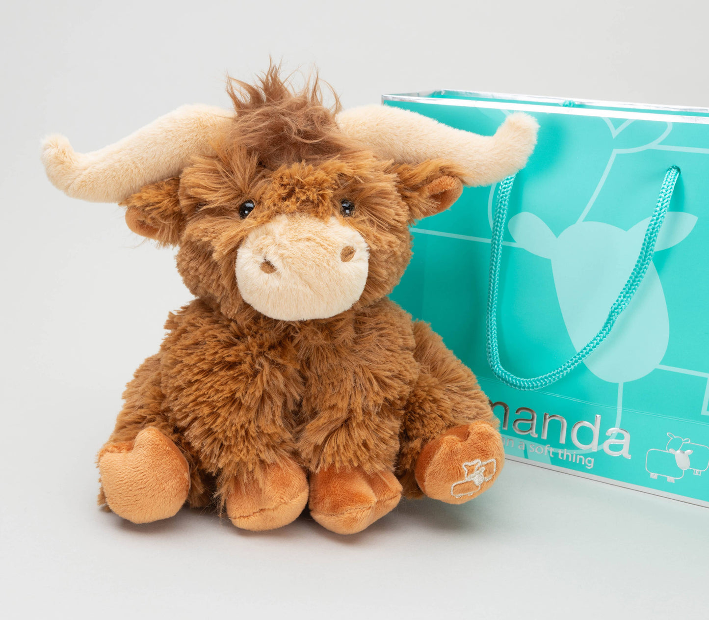 Jomanda Soft Toys & Accessories - Horny Highland Cow Plush Brown Small Soft Toy - 18cm