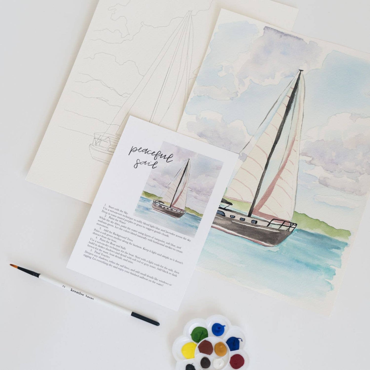bailey rae studio - Peaceful sail - watercolor kit