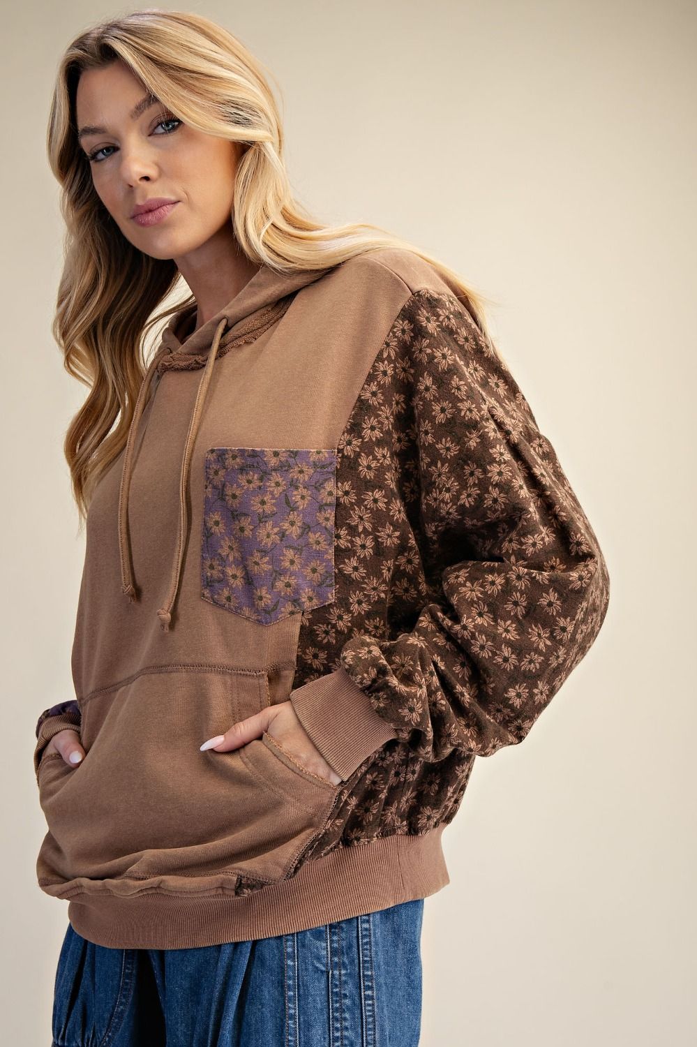 Mocha Floral Patch Sweatshirt
