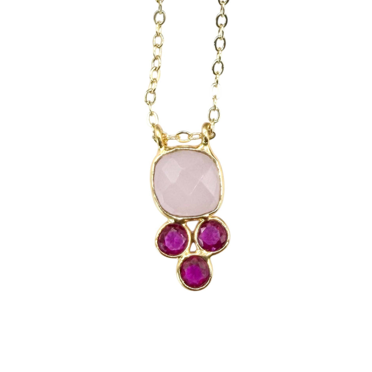 VB&CO Designs Handmade Jewelry - Genuine Gemstone Dainty Cluster Gold Necklaces