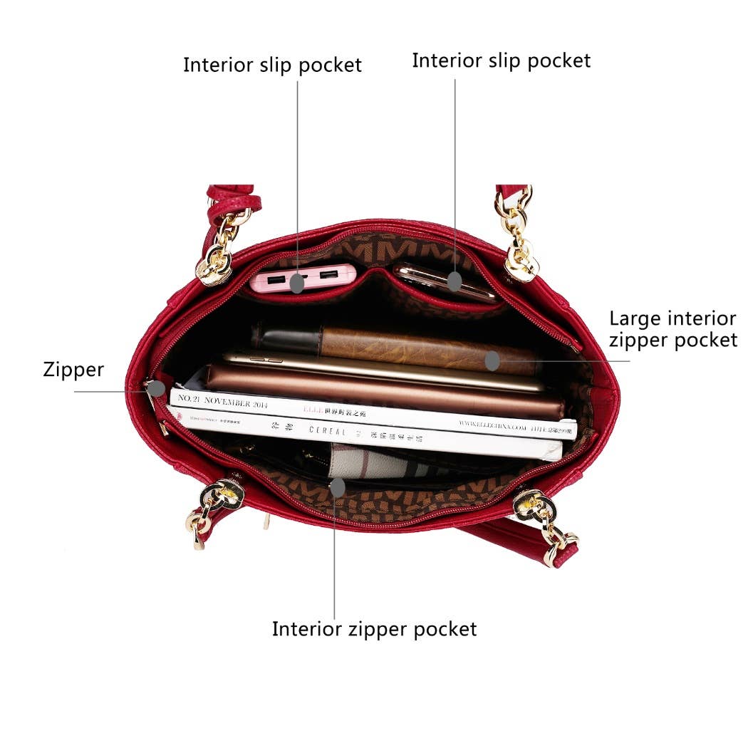 MKF Collection - MKF Malika M Signature Vegan Leather Satchel Bag by Mia K