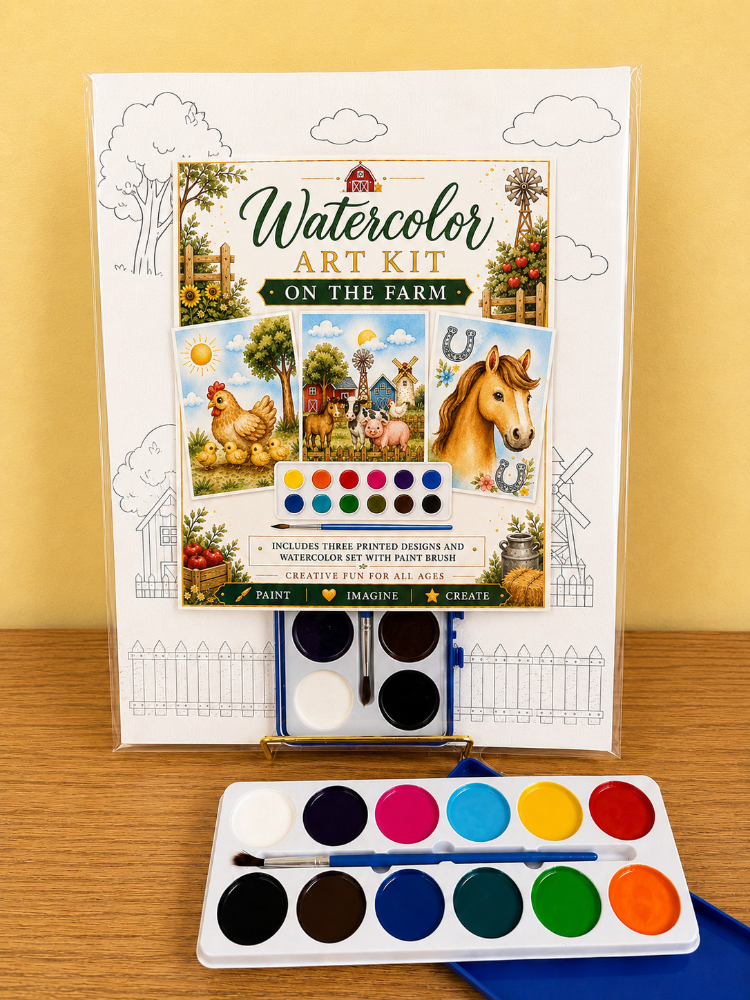 Jessie Marie Creative - Watercolor Art Kit: Farm Theme Designs
