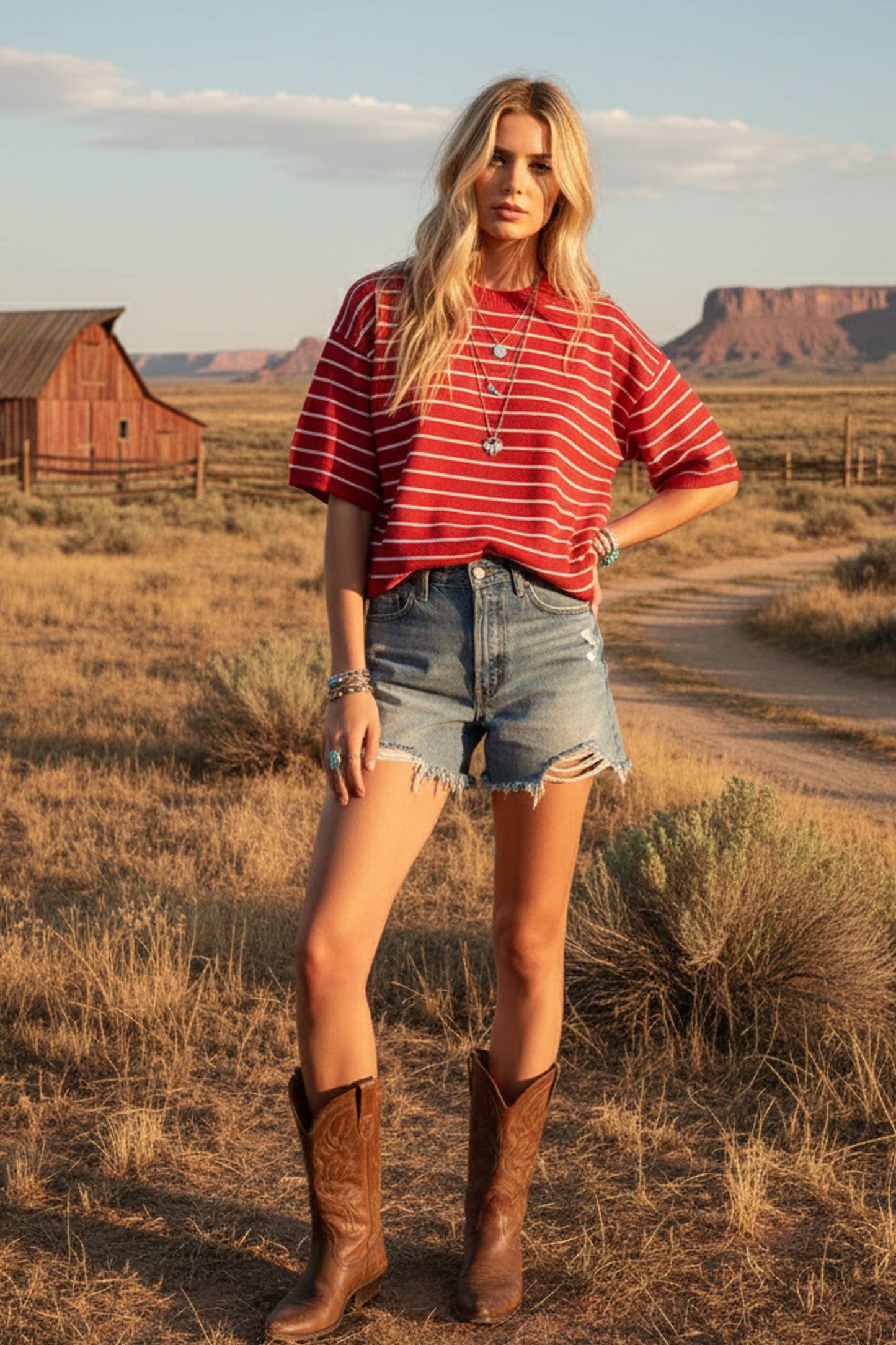 Sewn and Seen - Striped Knit Short Sleeve Top
