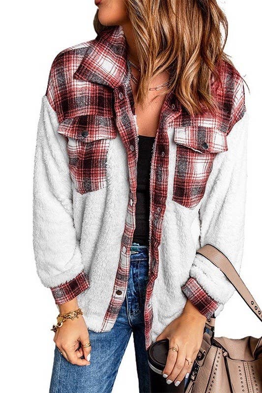 Miss Sparkling - Jacket with Plaid Detail