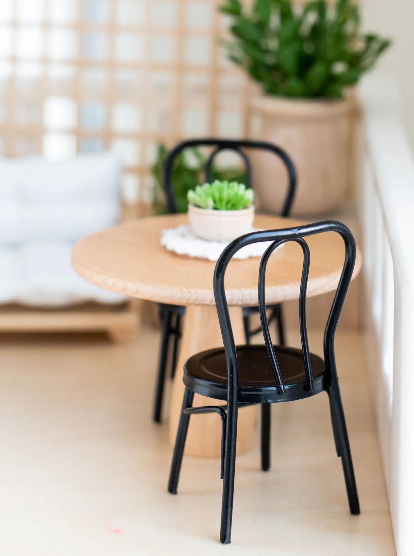 Macy Mae Dollhouse Designs - Dollhouse Metal Bistro Chair Set | Black