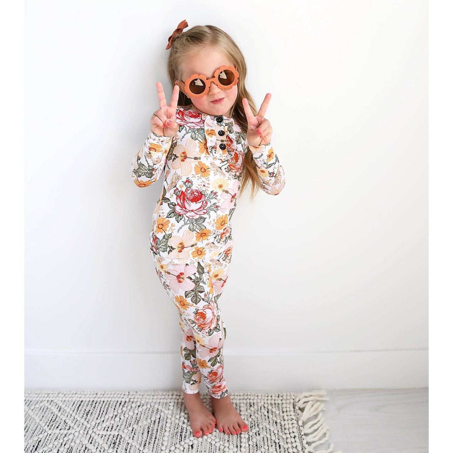 Gigi and Max - Bamboo Pajama Kids Clothing Sleepies Toddler 2PC Ruffle Set Nella