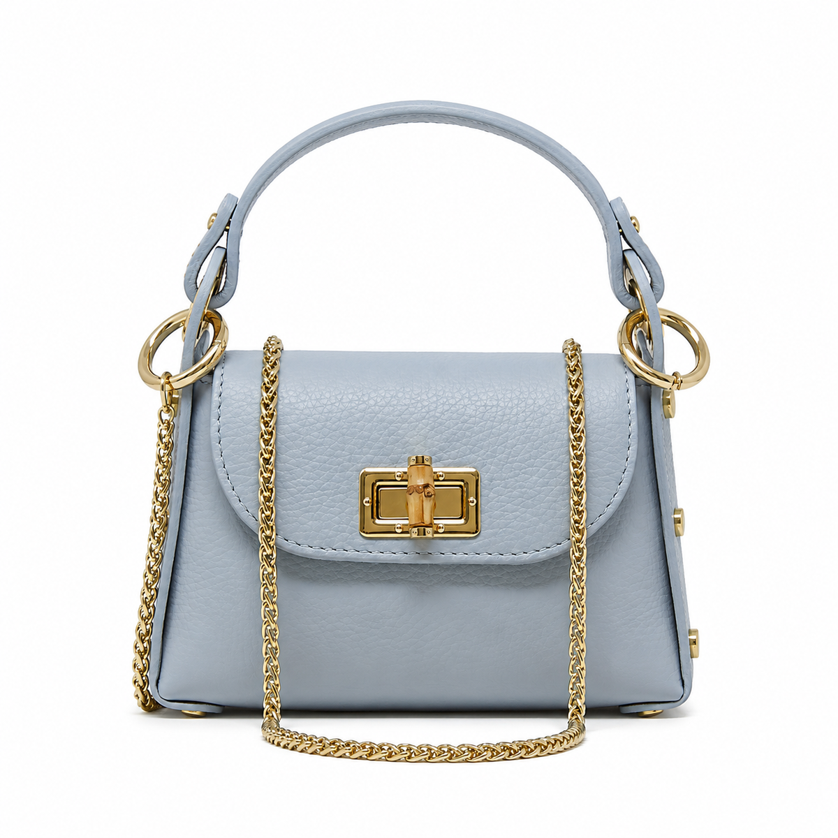 German Fuentes Handbags - GF1075 GENUINE ITALIAN LEATHER  BAMBOO CLASP, CROSSBODY BAG