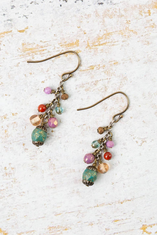 Anne Vaughan Designs Jewelry - Earthen Czech Glass Cluster Earrings