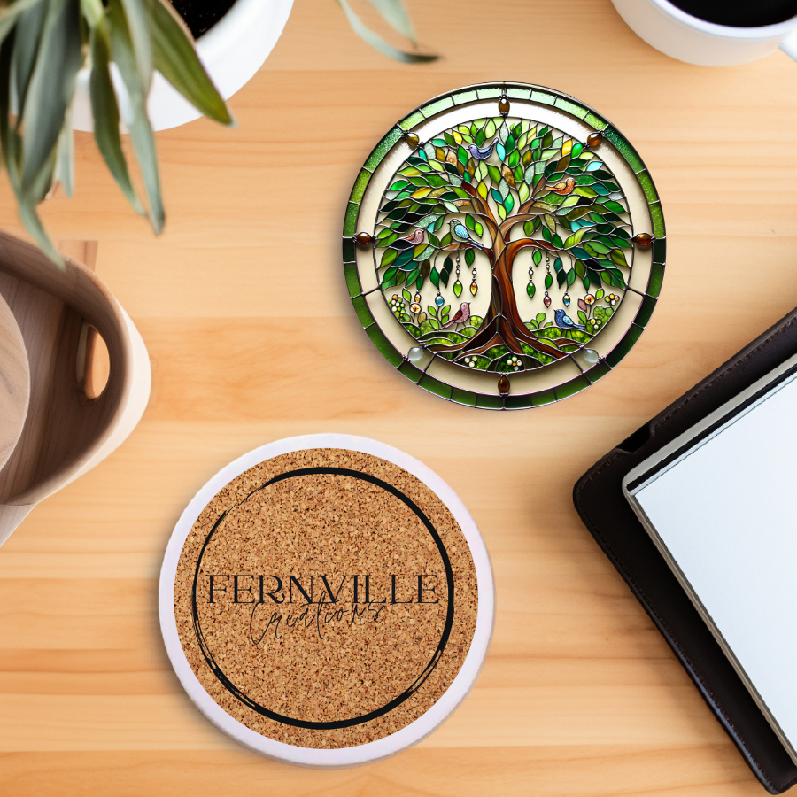 Fernville Creations - Tree of Life Coaster, Ceramic Coaster with Printed Image