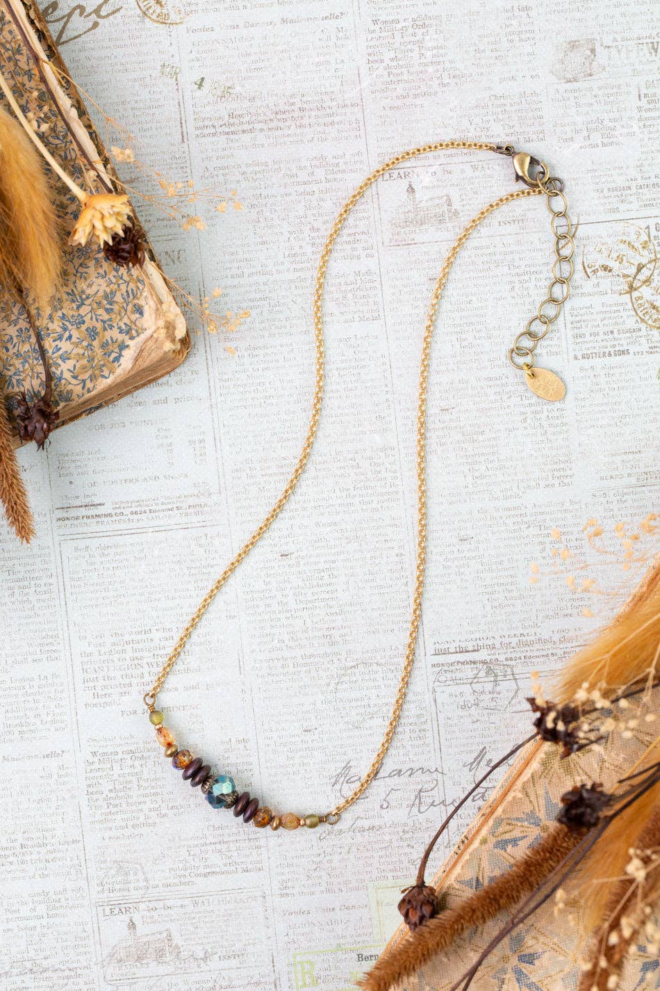Anne Vaughan Designs Jewelry - Crisp Autumn 15-17" Czech Glass, Crystal Simple Necklace