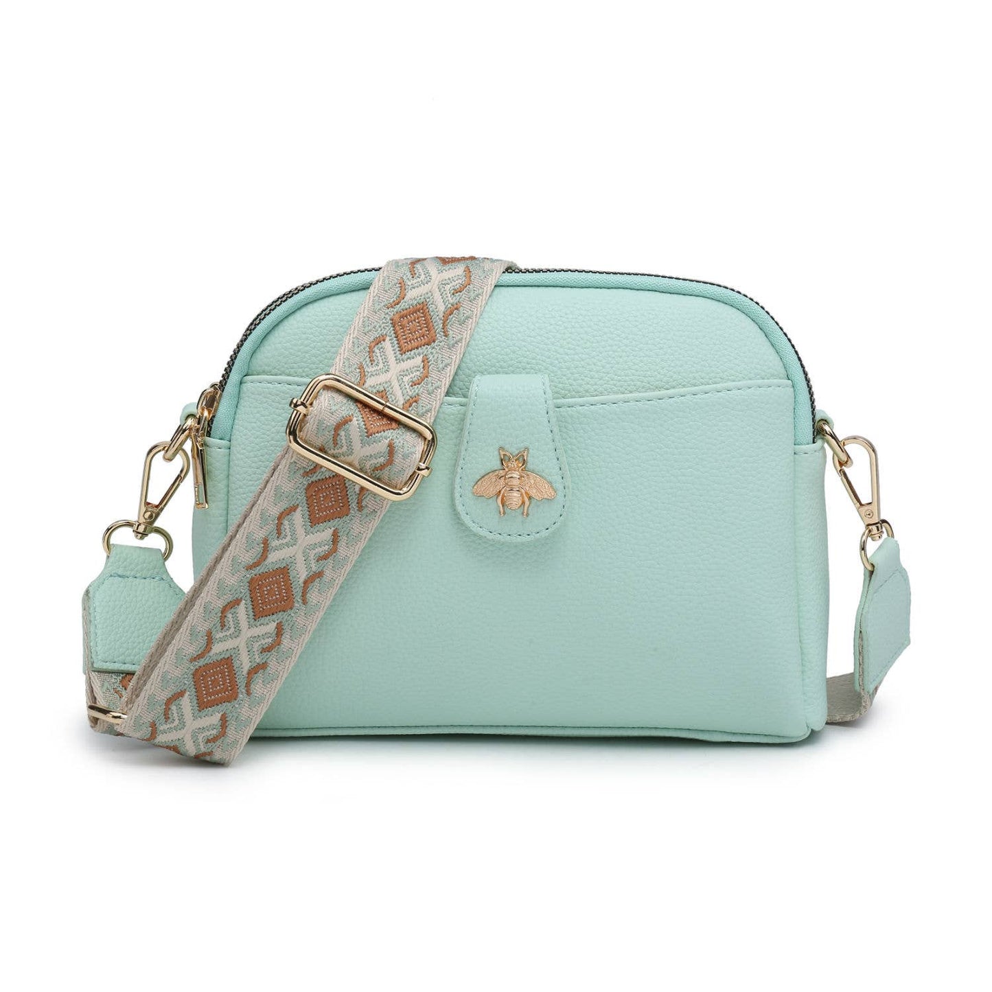 Papaya Fashion Ltd - B23002 Cross Body Handbag with double zip top sections