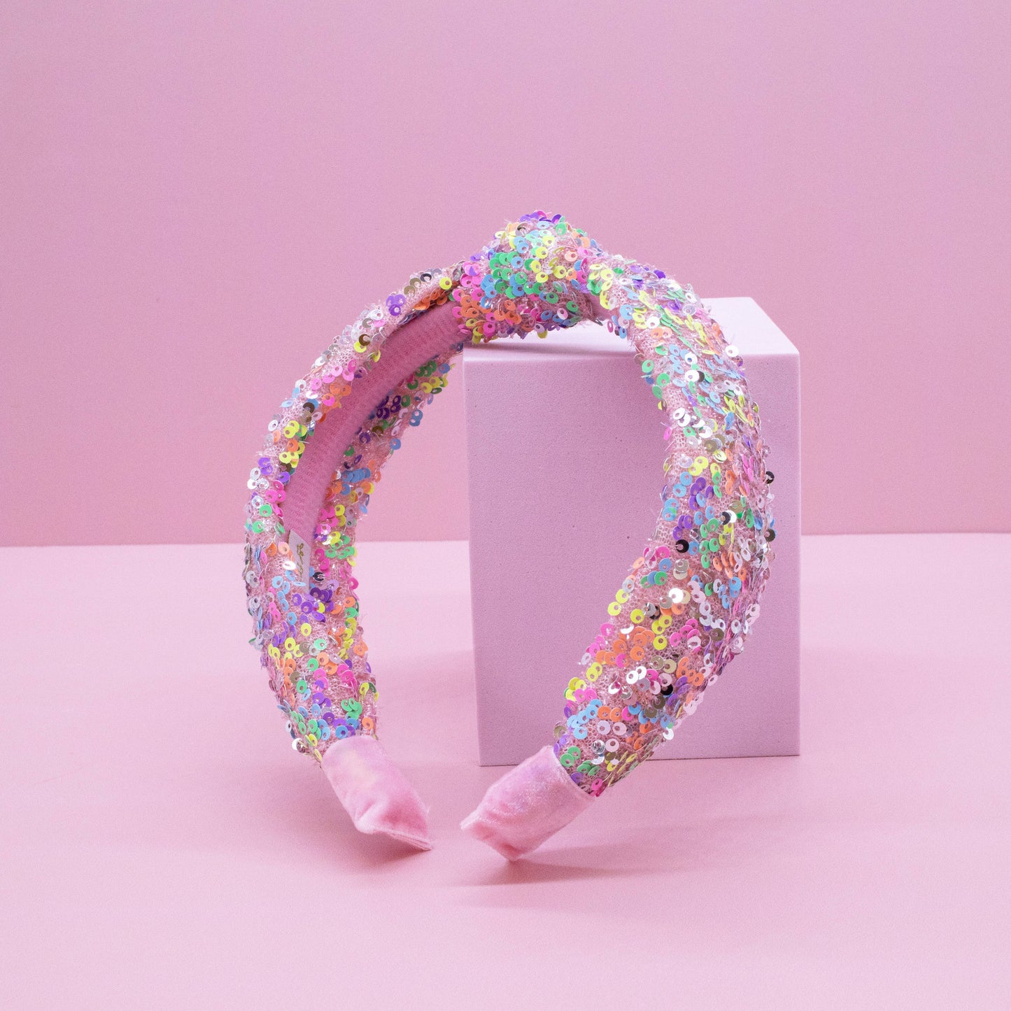 Frog Sac - Kids Knot Headband - Rainbow Sequin Knotted Hair Accessories