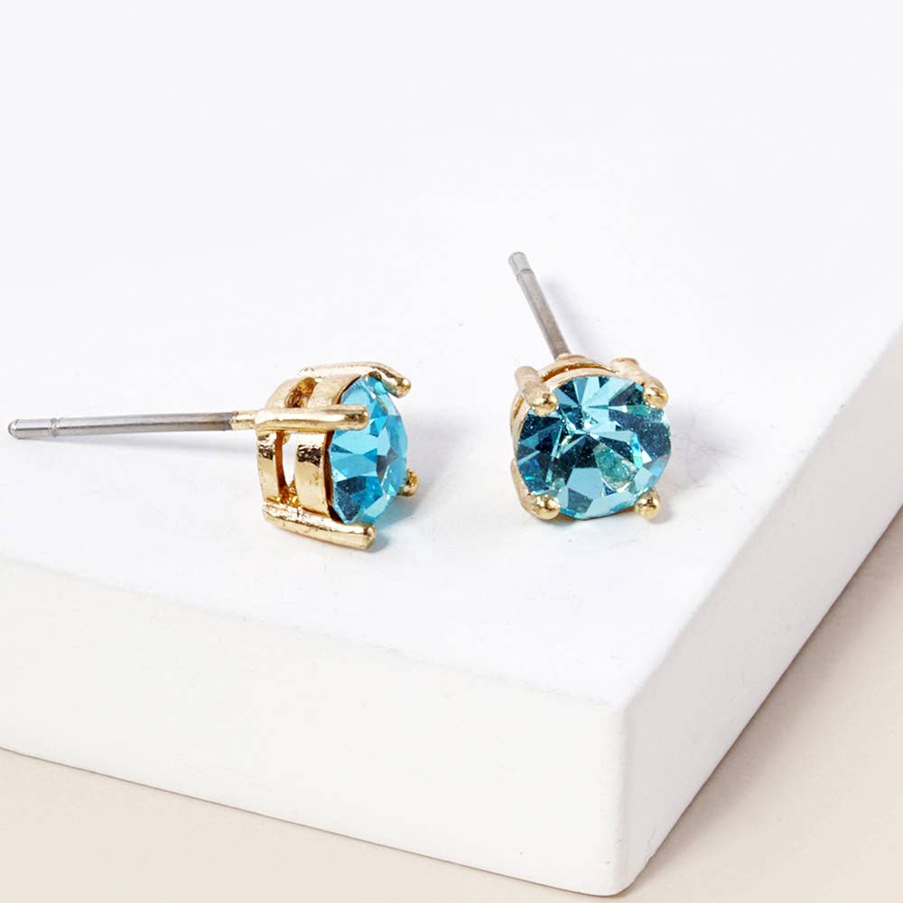 Sensibling Corp. Birthday Stone Cluster Stud Earrings