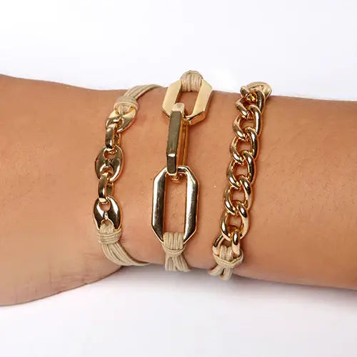 Maya J - 2-in-1 Bracelet Hair Tie Set - Classic - 3 Pc Set