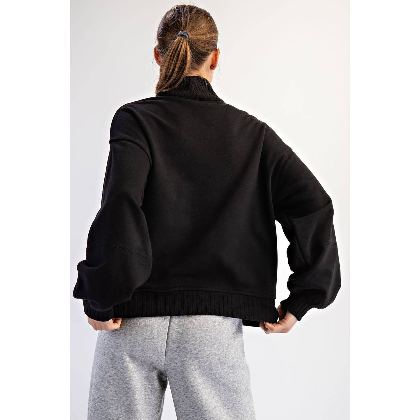 Rae Mode - FRENCH TERRY FLEECE QUARTER ZIP PULLOVER
