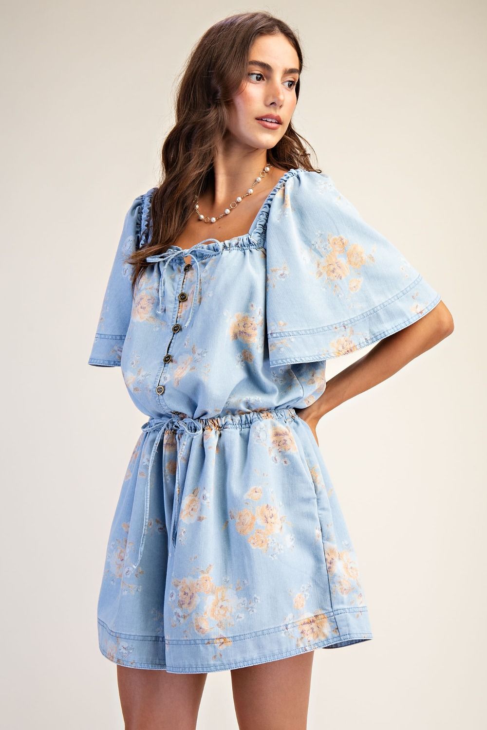 Floral Denim Jumper