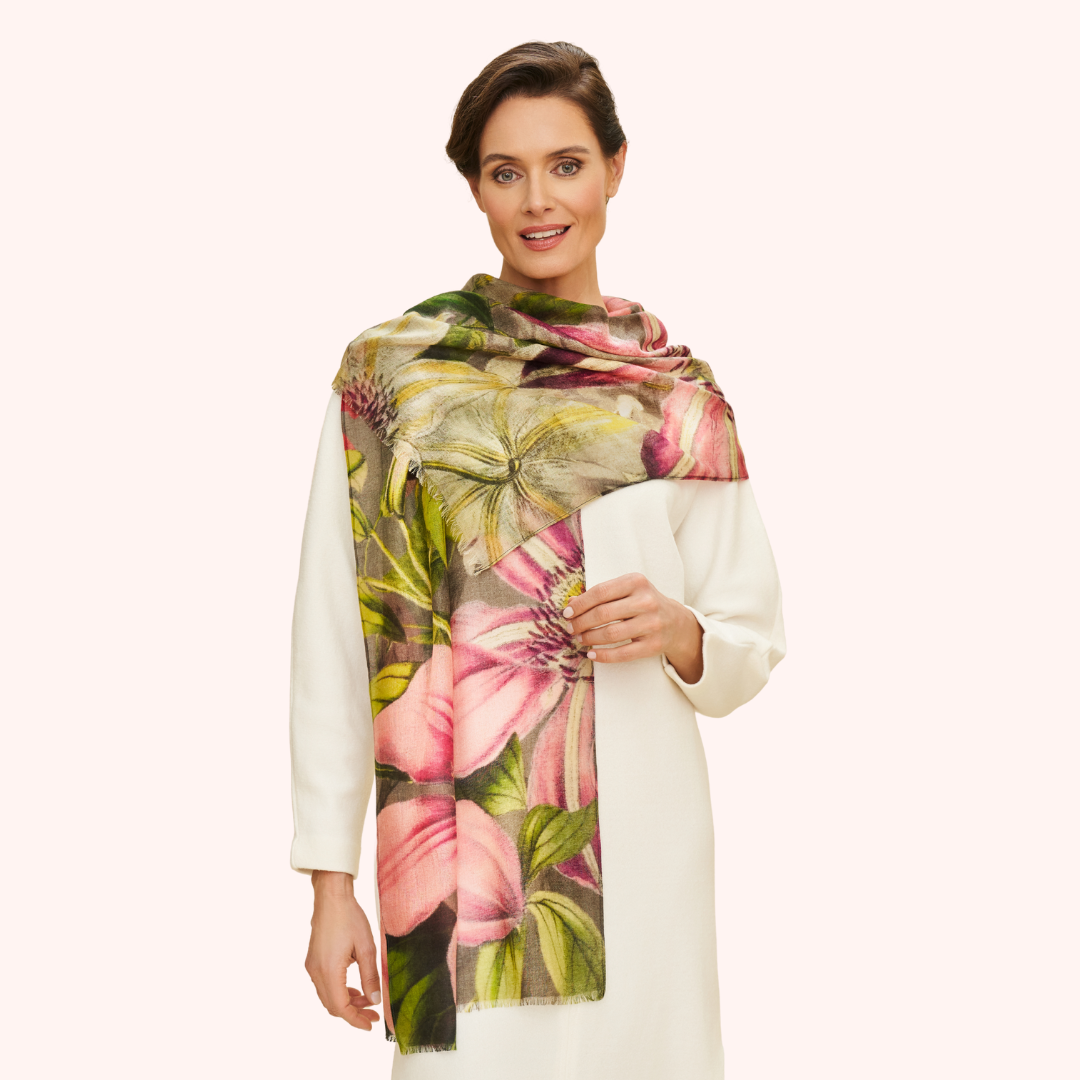 Powder Design inc - US - Wool Wrap Oversized Botanicals Scarf
