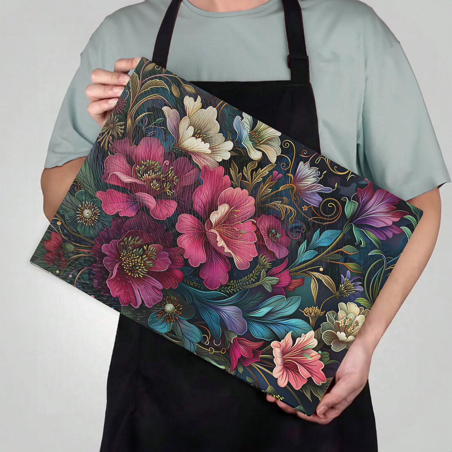 Fernville Creations - Tempered Glass Cutting Board: Natures Painting Serving Tray
