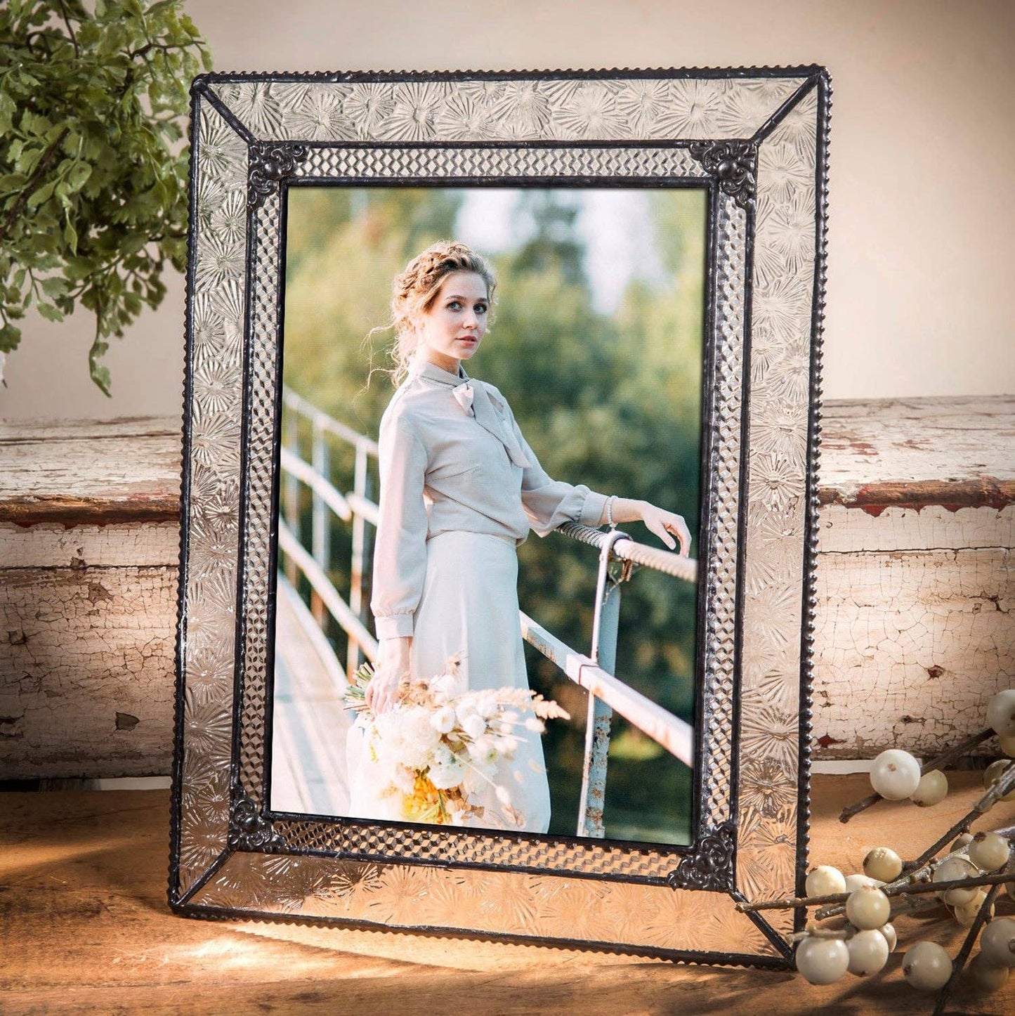 J Devlin Glass Art & Bert Anderson Collection - Pic 380 Florentine Vintage Glass - Easel Back Frame Series