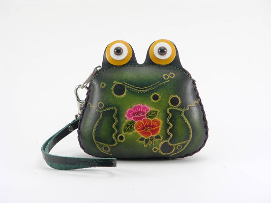 Sunflower Handmade leather inc - Frog Wristlet - E394 leather  coin purse wallet