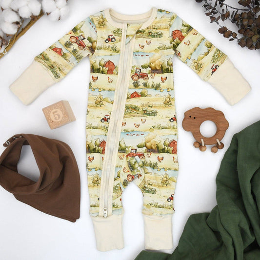 Earthy - Organic Cotton Baby Pajamas 2-Way Zip Front Zipper Sleeper, Ranger