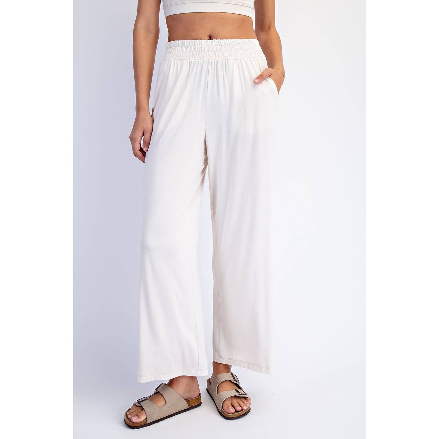Rae Mode - VISCOSE MODAL CROPPED WIDE LEG PANTS