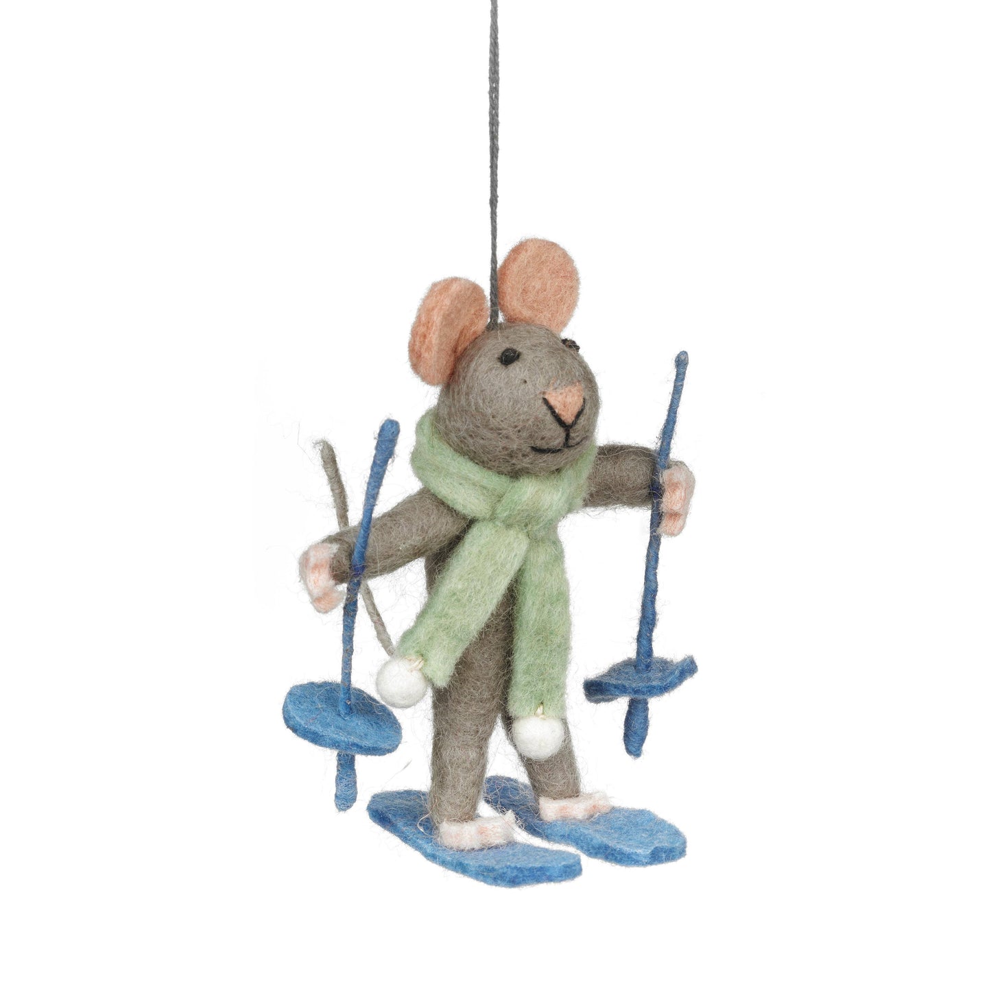 Felt So Good - Handmade Felt Sylvia the Skiing Mouse Christmas Decoration