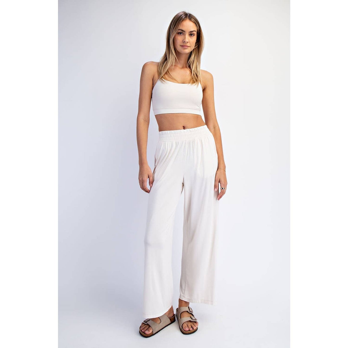 Rae Mode - VISCOSE MODAL CROPPED WIDE LEG PANTS