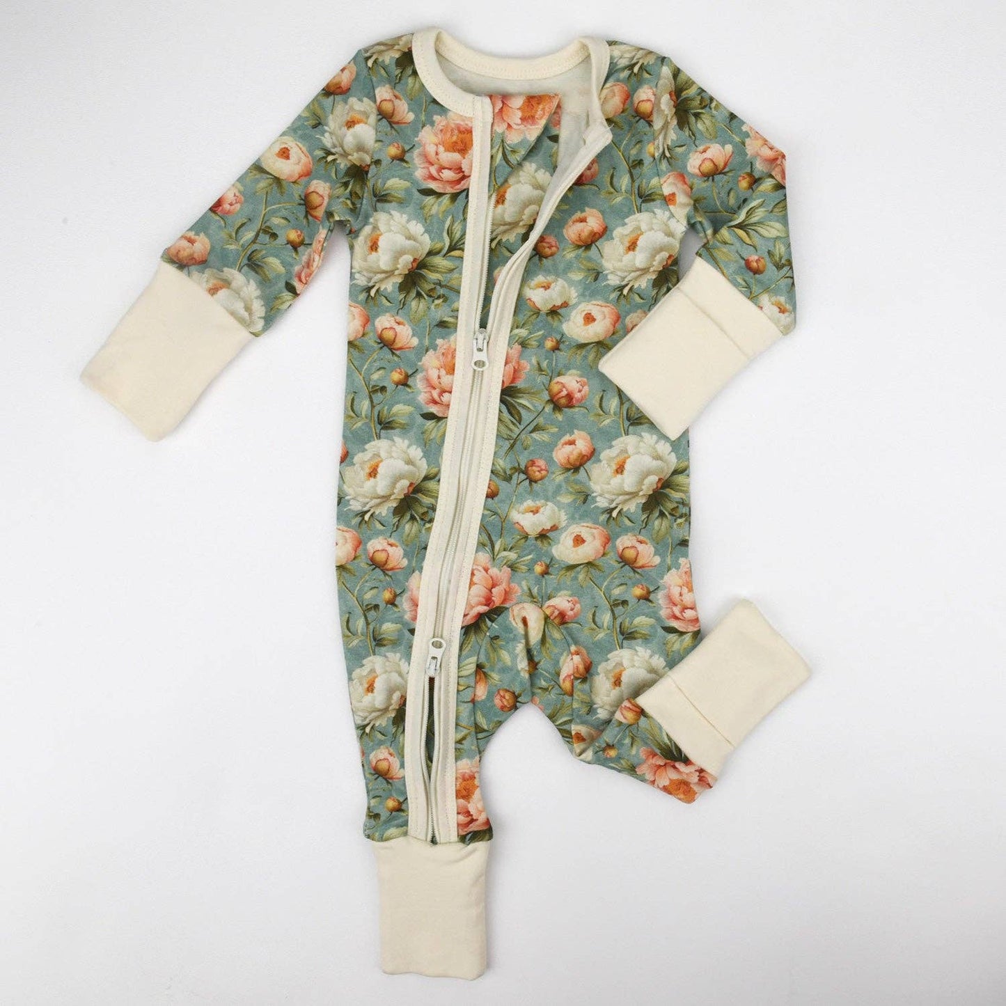 Earthy - Organic Cotton Baby Pajamas 2-Way Zip Front Zipper Sleeper, Elodie