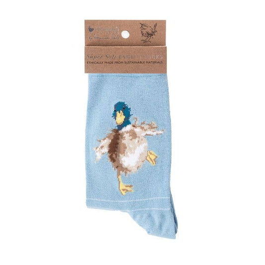 Wrendale Designs - Duck Sock - A Waddle And A Quack - Blue