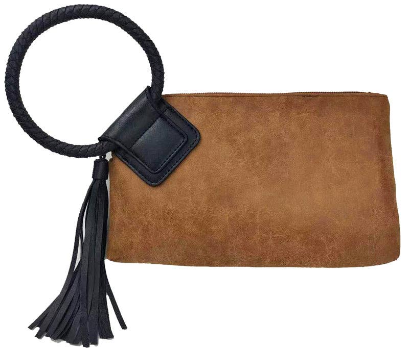 MiMi Wholesale - BP204 Fashion Cuff Handle Tassel Wristlet Clutch