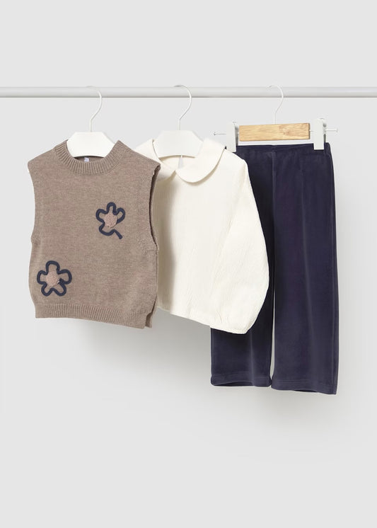 3 Piece Flower Vest Set