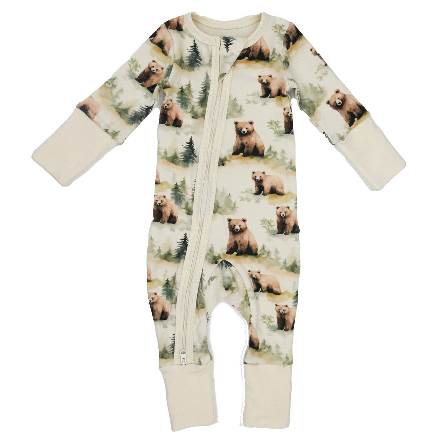 Earthy - Organic Cotton Baby Pajamas 2-Way Zip Front Zipper Sleeper, Hemlock
