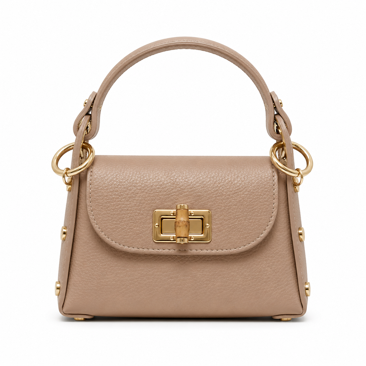 German Fuentes Handbags - GF1075 GENUINE ITALIAN LEATHER  BAMBOO CLASP, CROSSBODY BAG
