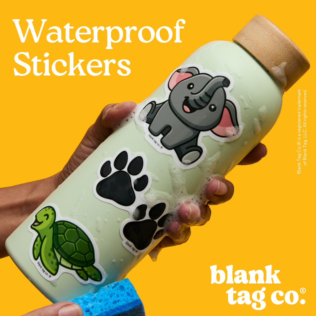 Blank Tag Co. Stickers - Waterproof Stickers - Peanuts® Snoopy and Woodstock Eating Ice Cream Waterproof